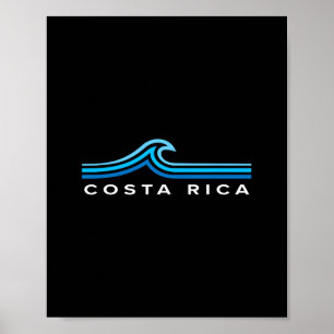 Costa Rica Waves Vintage Mens Womens Girls Boys So Poster
