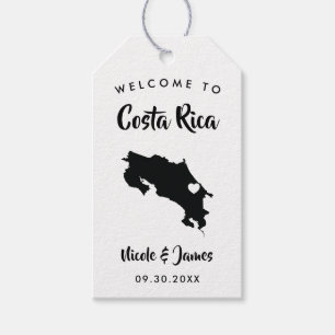 Costa Rica Wedding Welcome Bag Tags, Island Map Gift Tags