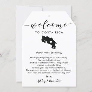 Costa Rica Wedding Welcome Tag, Letter Itinerary