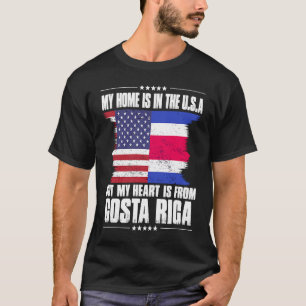Costa Rican American Patriot Grown Proud Home Hear T-Shirt
