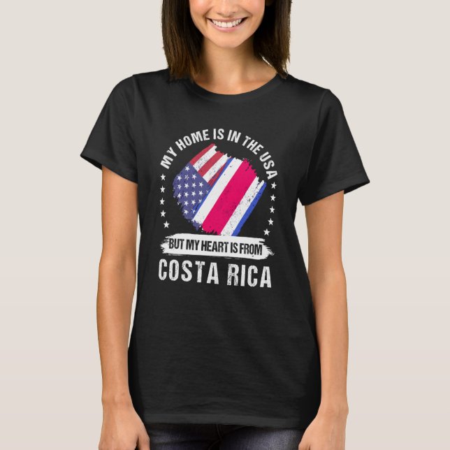 Costa Rican American Patriot Grown Proud My Heart  T-Shirt (Front)