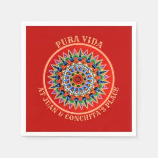 Costa Rican Art with customisable Text Napkin