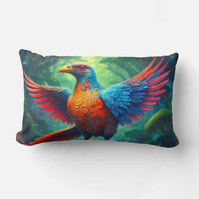 Costa Rican Bird in Jungle Lumbar Cushion (Front)