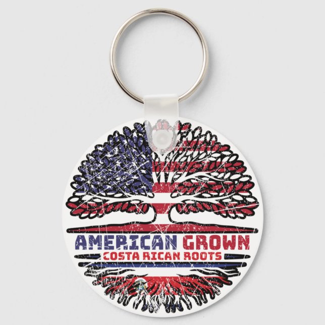 Costa Rican Costa Rica US American USA United Key Ring (Front)