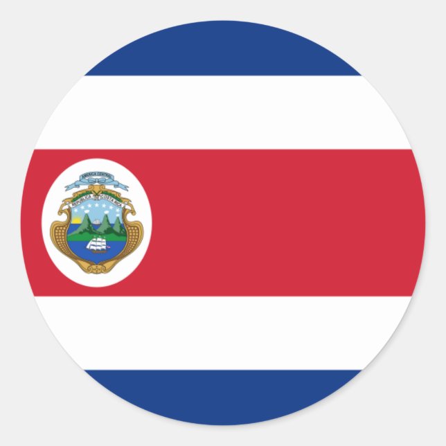 Costa Rican Flag, Flag of Costa Rica Classic Round Sticker (Front)