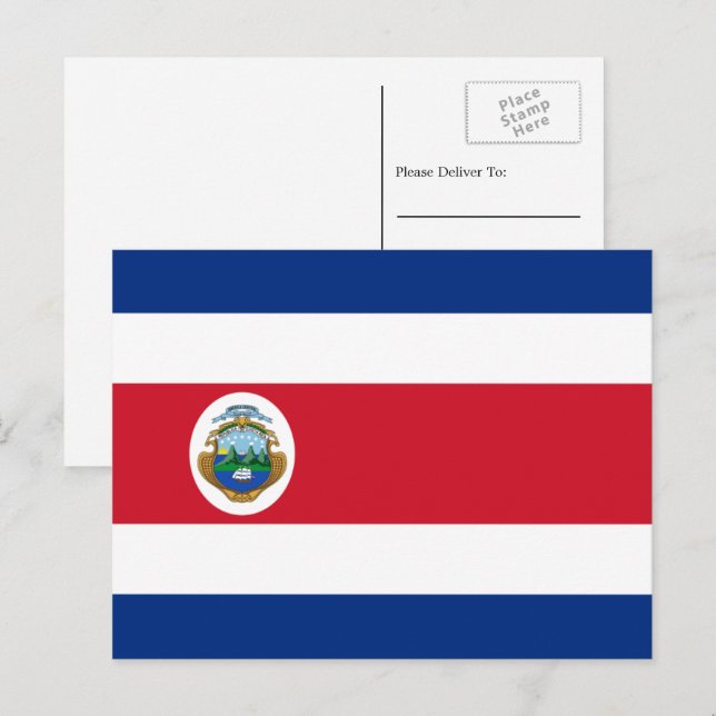 Costa Rican Flag, Flag of Costa Rica Postcard (Front/Back)
