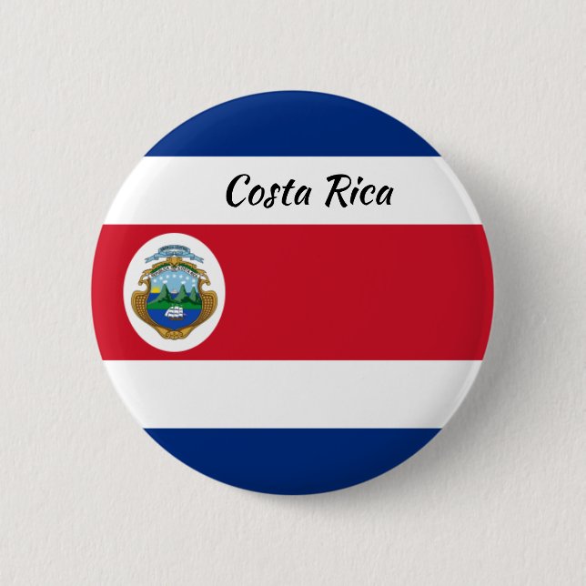 Costa Rican Flag Round Button (Front)