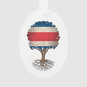 Costa Rican Flag Tree of Life Customisable Ornament