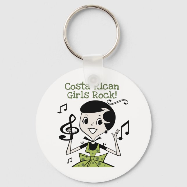 Costa Rican Girls Rock Key Ring (Front)