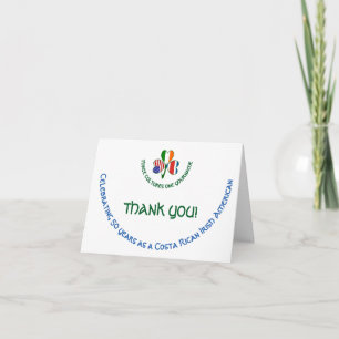 Costa Rican Irish American Shamrock Personalised Thank You Card