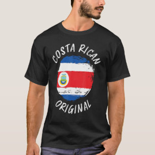 Costa Rican Original  Tico Roots Costa Rica Flag T-Shirt