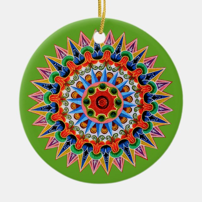 Costa Rican Oxcartwheel Ornament  (Front)
