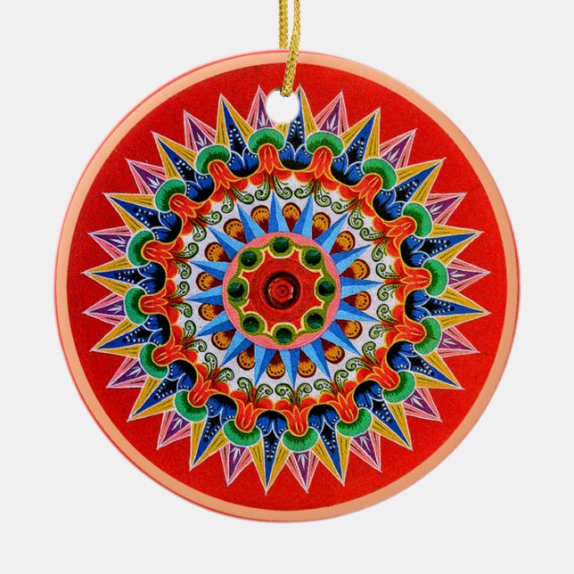 Costa Rican Oxcartwheel Ornament (Front)
