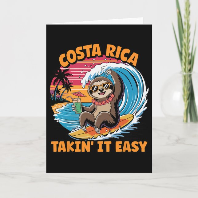 Costa Rican Vida Surfer Take It Easy Costa Rica Sl Card (Front)