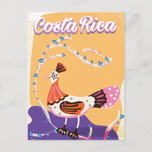 Costa Rican vintage travel poster Postcard (Front)