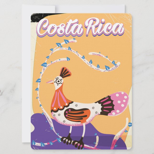 Costa Rican vintage travel print Invitation (Front)