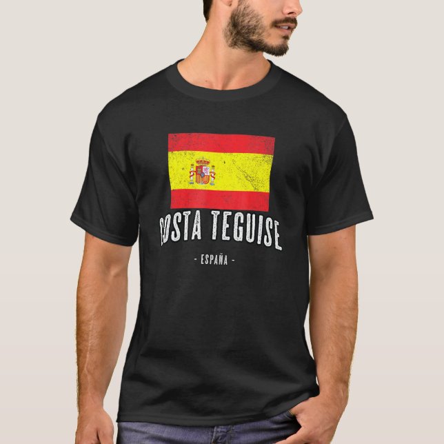 Costa Teguise Spain Es Flag City Bandera Ropa T-Shirt (Front)