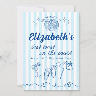 Costal Beach Bachelorette Destination Party Invitation