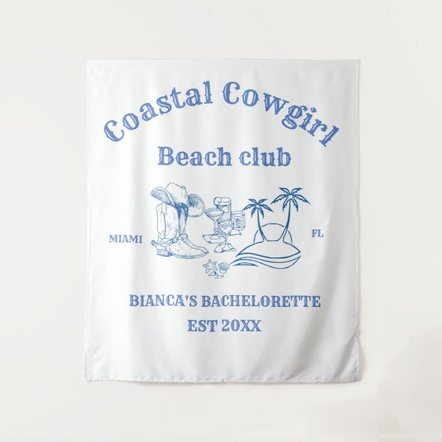 Costal Cowgirl Last Toast  Bachelorette  Tapestry (Front)