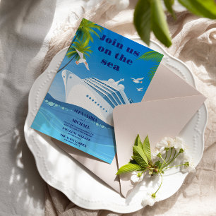 Costal Seascape Beach Cruise Wedding Invitation