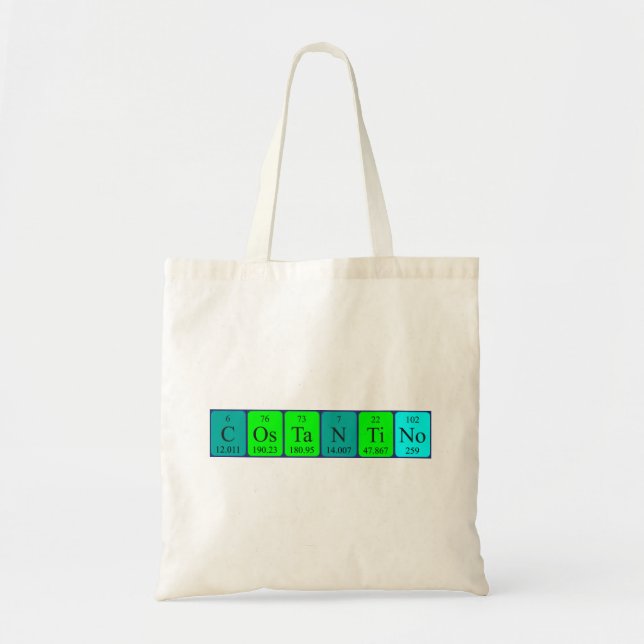 Costantino periodic table name tote bag (Front)