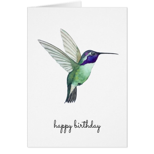 Costa's Hummingbird Birthday Card (Front)