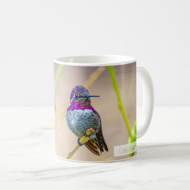 Costa's Hummingbird Psalm 145:4 KJV Coffee Mug (Front Right)