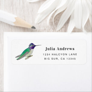 Costa's Hummingbird return address Label
