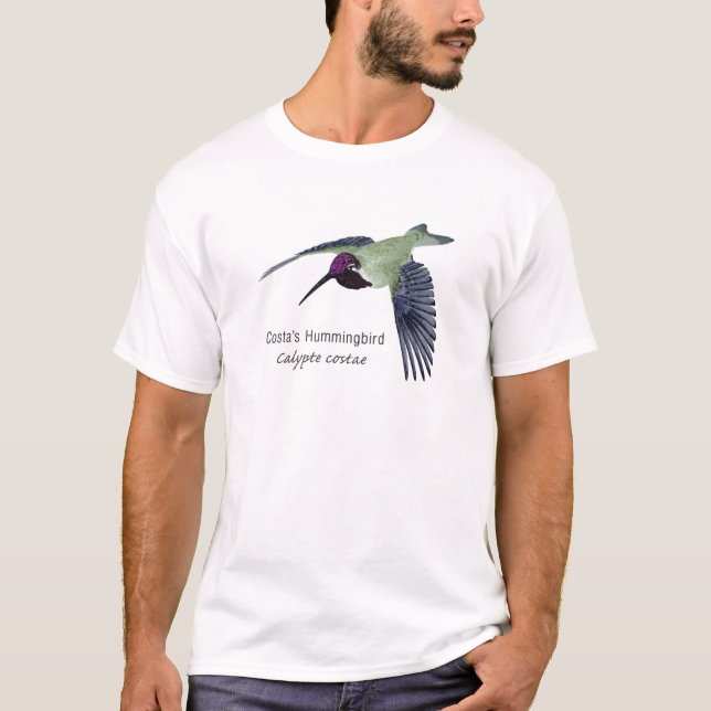 Costa's Hummingbird with Name T-Shirt (Front)