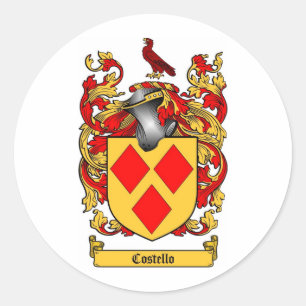 COSTELLO FAMILY CREST -  COSTELLO COAT OF ARMS CLASSIC ROUND STICKER