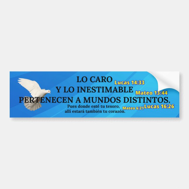 Costly and Priceless - Spanish Bumper Sticker (Front)