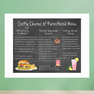 Costly Charms of Parenthood Menu Poster
