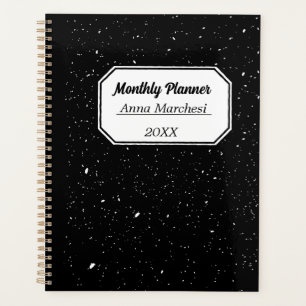 Costomazable Black And White Traditional Planner