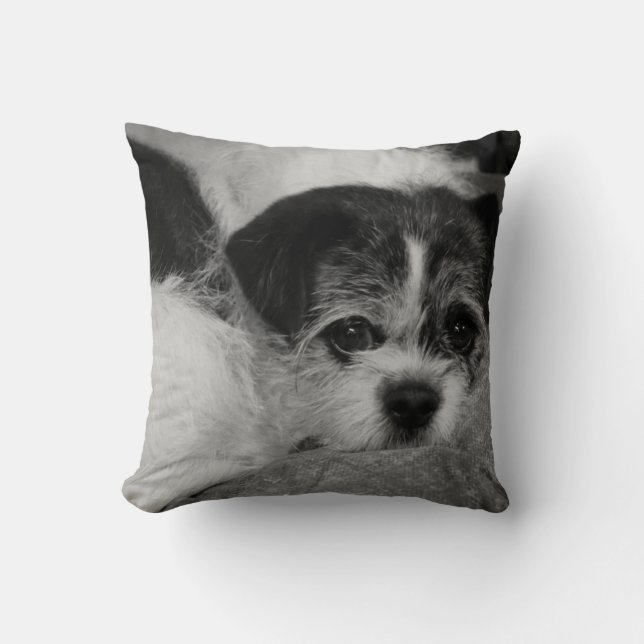 Costomizable Add Pet Photo Throw Pillow (Front)