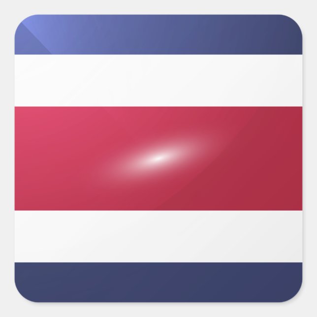 Costra rica square glossy flag sticker (Front)
