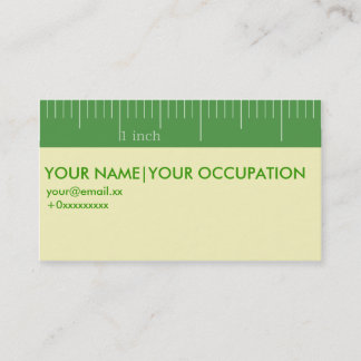 Costum Green Ruler Business Card