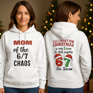 Costum Kid Name Hoodie for MOM -Six Seven  Trend 