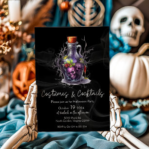 Costume and Cocktails Adult Halloween Party Invitation