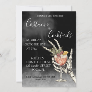 Costume and cocktails Halloween Party  Invitation
