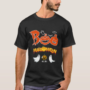 Costume Bat And Ghost Boo Funny Pumpkins Halloween T-Shirt
