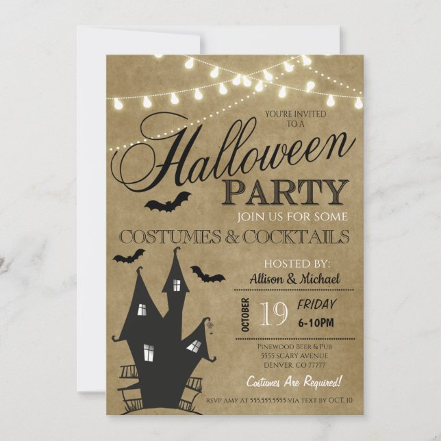 Costume Cocktail Party Invitation (Front)
