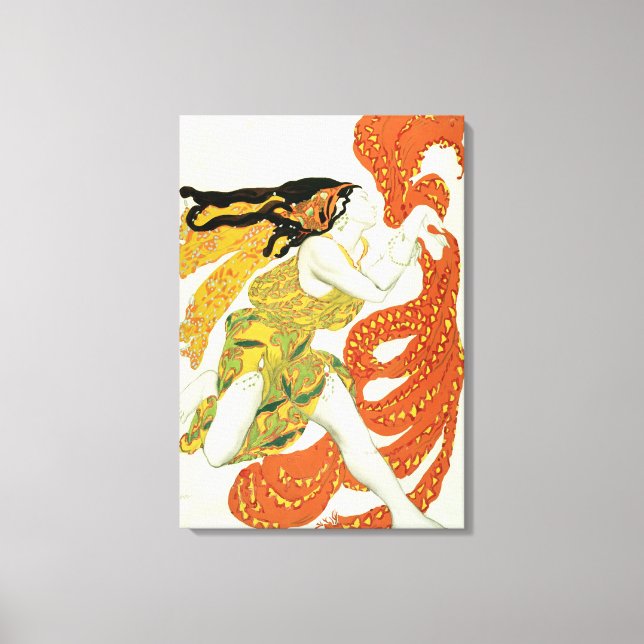 Costume design for a bacchante in 'Narcisse' Canvas Print (Front)