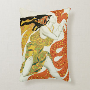 Costume design for a bacchante in 'Narcisse' Decorative Cushion