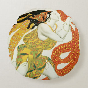 Costume design for a bacchante in 'Narcisse' Round Cushion