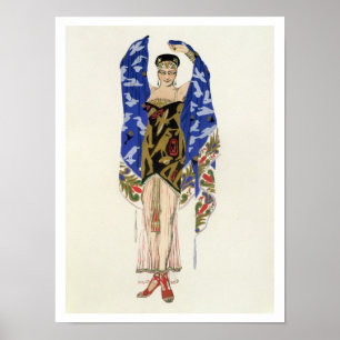 Costume design for a Dancing Girl (colour litho) Poster