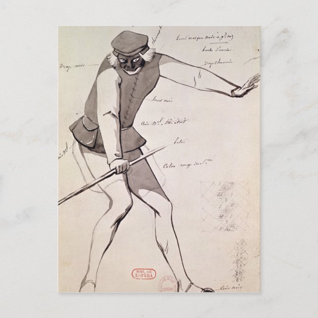 Costume design for an Acrobat Postcard (Front)