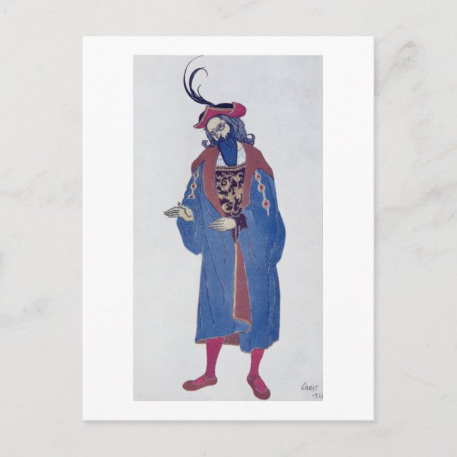 Costume design for Blue-Beard, from Sleeping Beaut Postcard (Front)