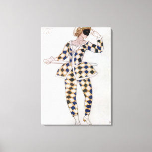 Costume design for Harlequin, from Sleeping Beauty Canvas Print