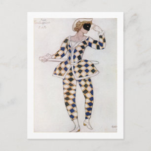Costume design for Harlequin, from Sleeping Beauty Postcard