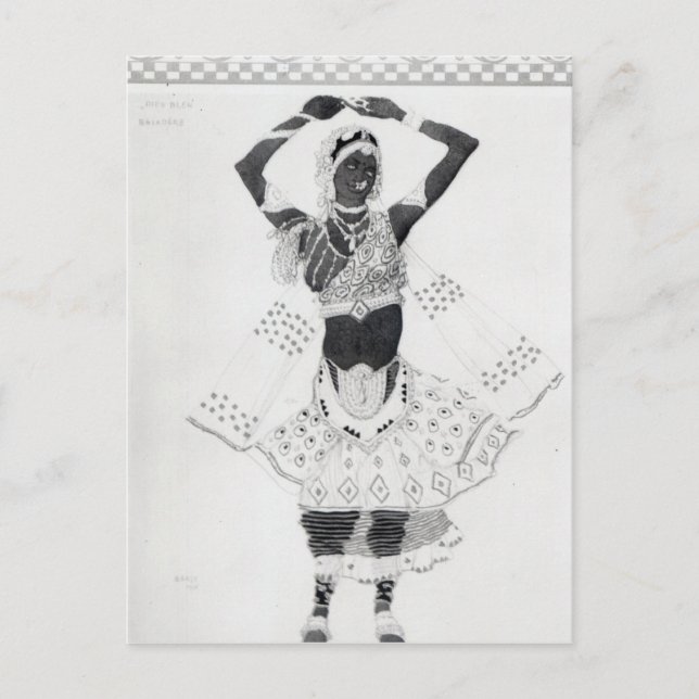 Costume design for 'Le Dieu Bleu', 1912 Postcard (Front)